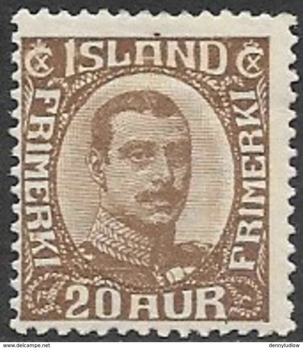 Iceland   1922  Sc#119   20aur  MH  2016 Scott Value $65 - Nuovi