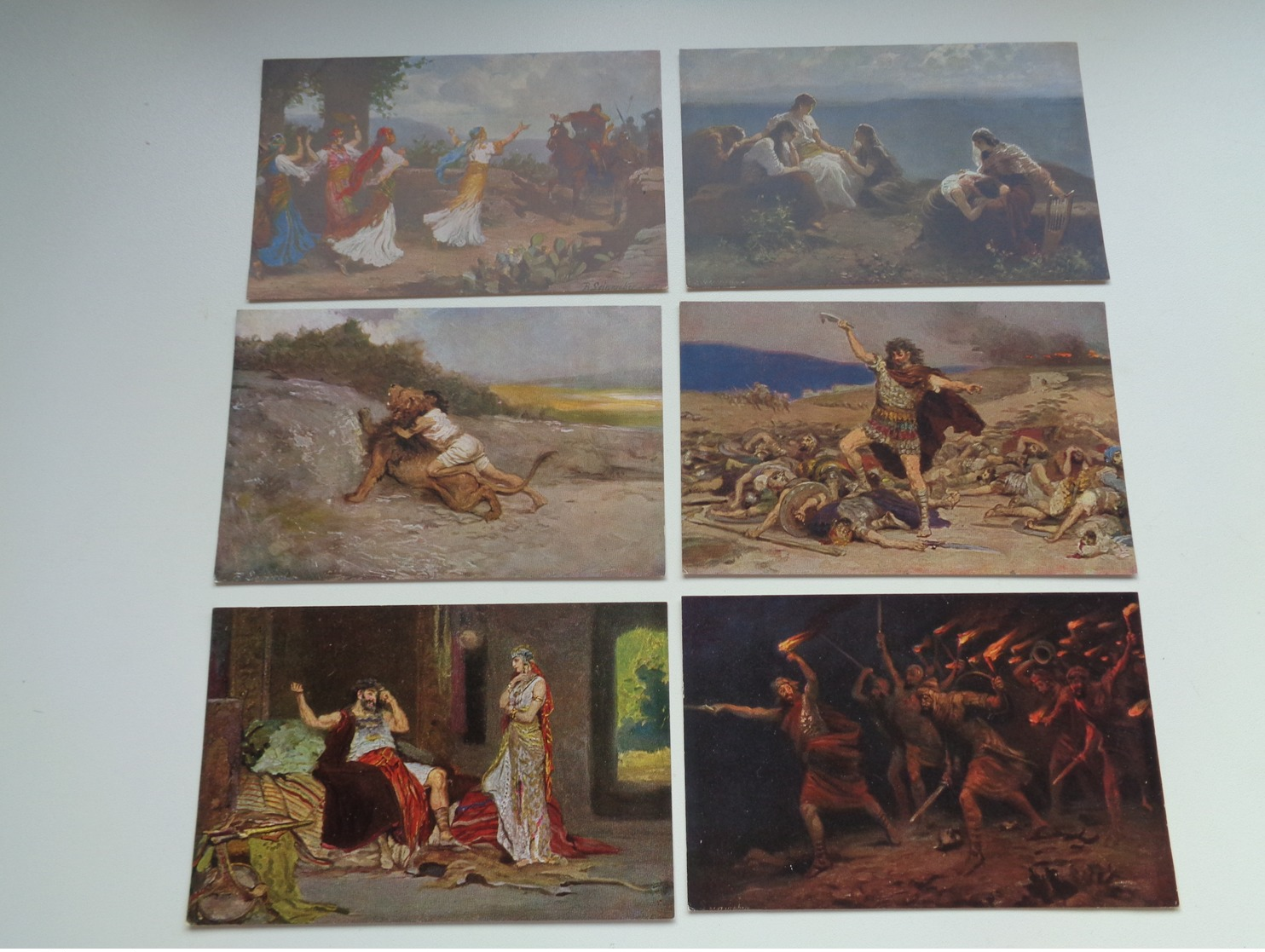 Beau Lot De 12 Cartes Postales De " L' Histoire Sainte " " Josué Et La Première Période Des Juges "  12 Postkaarten - 5 - 99 Cartoline