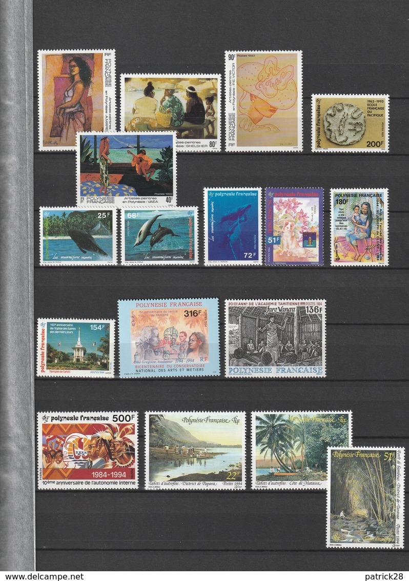 Polynésie Française Timbres Poste N°445 à 461 Neuf** - Collections, Lots & Séries