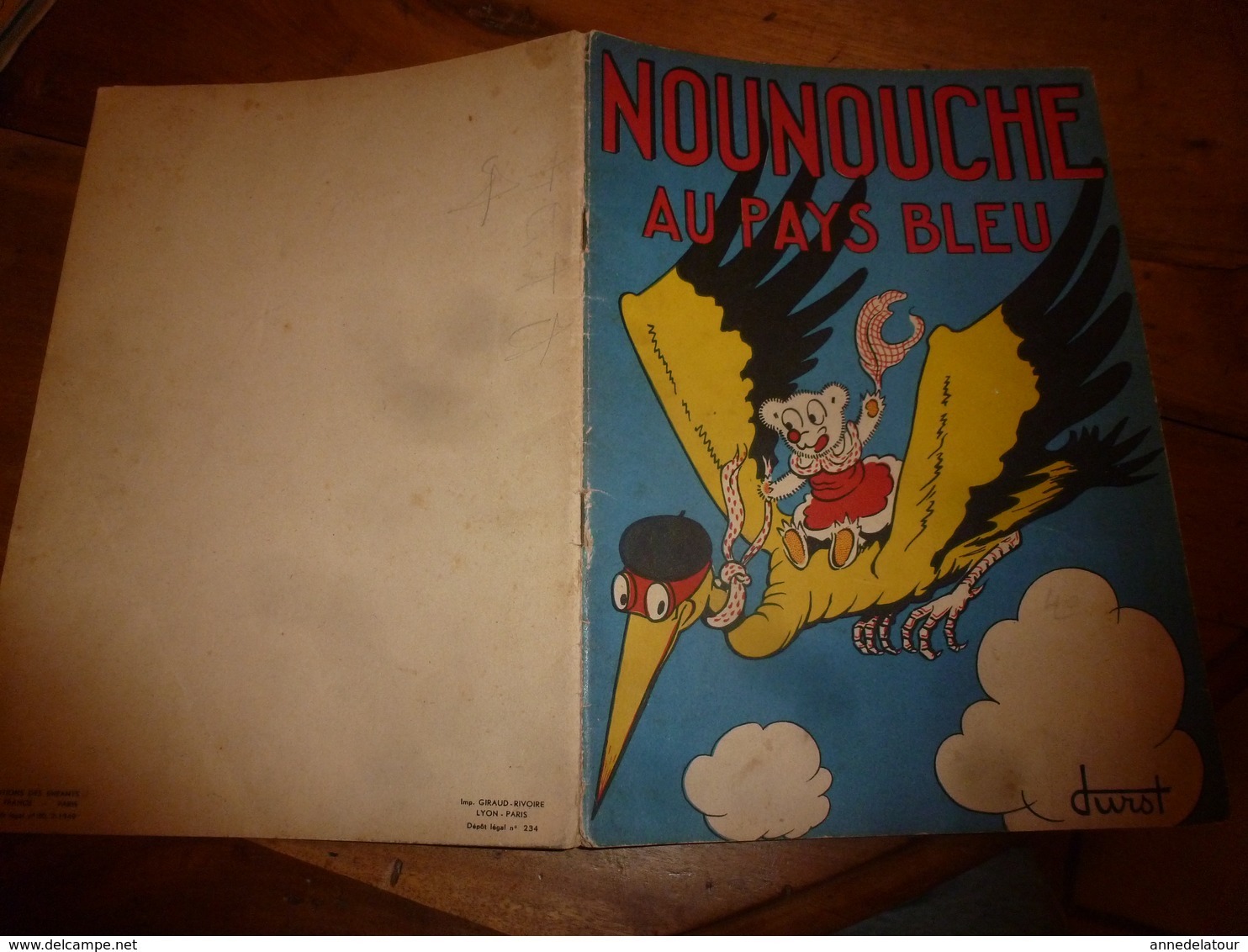 1949 NOUNOUCHE  Au Pays Bleu,   Texte Et Dessins De DURST - Verzamelingen