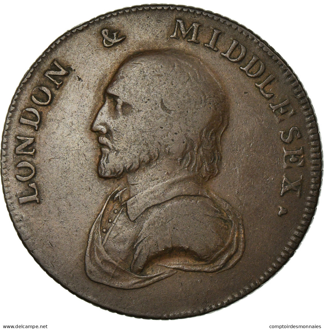 Monnaie, Grande-Bretagne, Middlesex, London & Middlesex, Halfpenny Token, 1792 - Andere & Zonder Classificatie