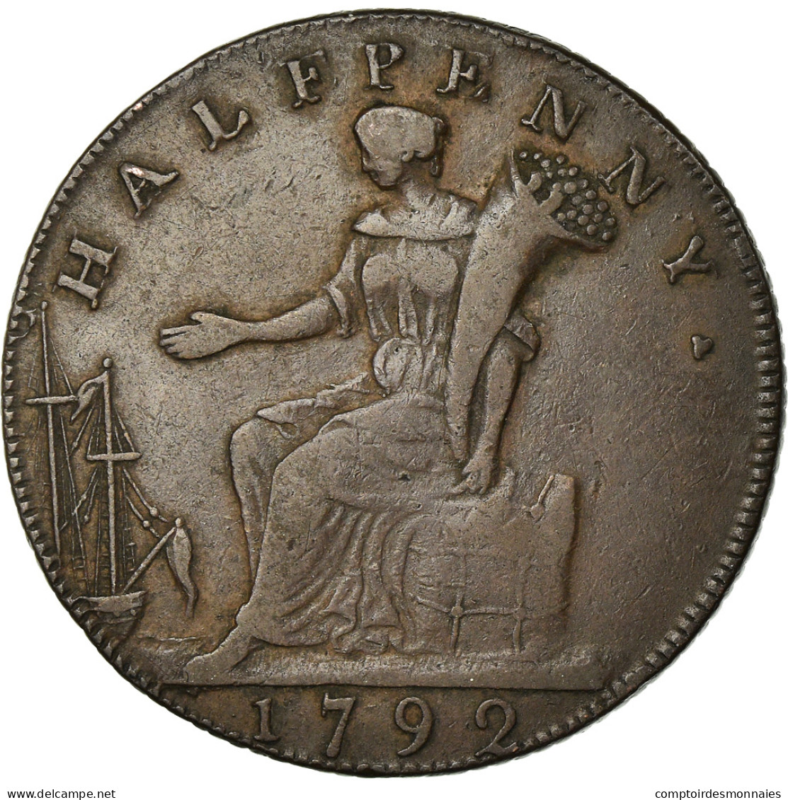 Monnaie, Grande-Bretagne, Middlesex, London & Middlesex, Halfpenny Token, 1792 - Sonstige & Ohne Zuordnung