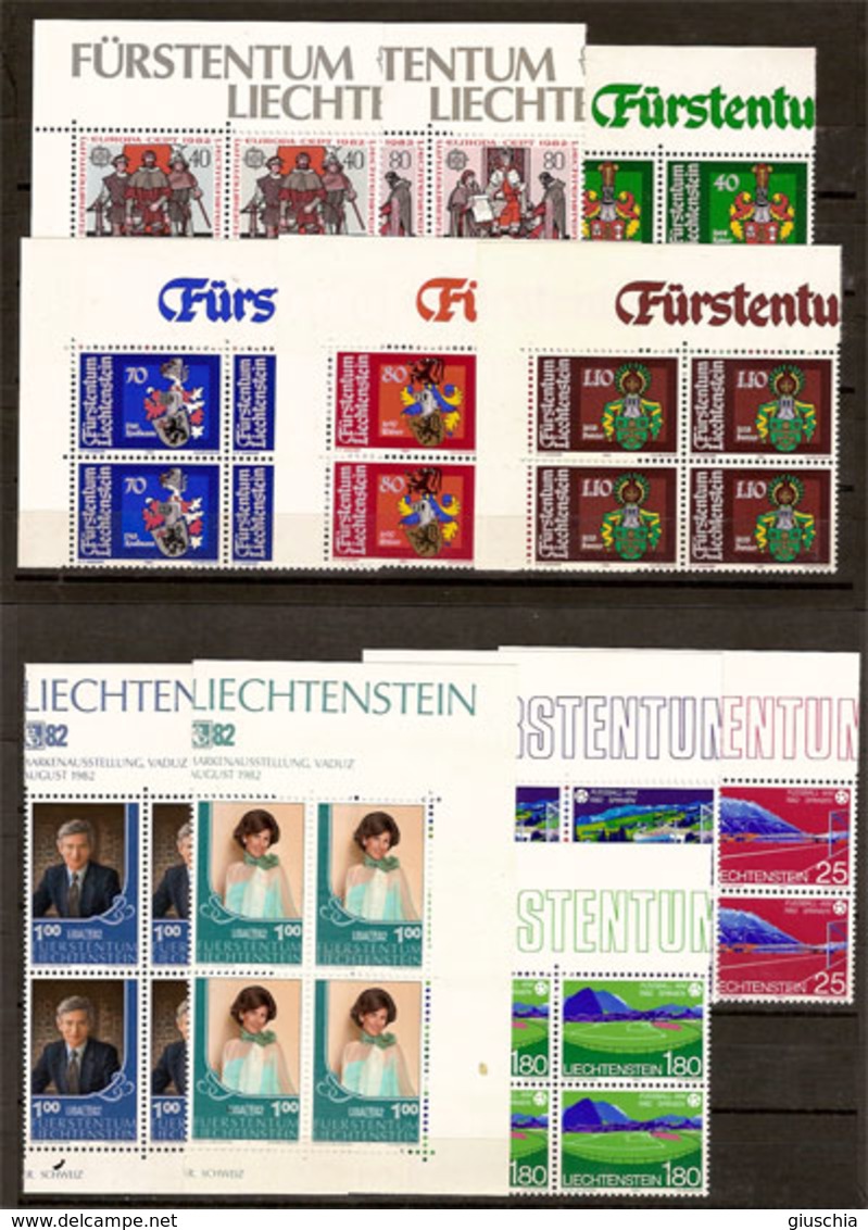 (Fb).Liechtenstein.1982.Serie Complete In Quartine Nuove,gomma Integra,MNH (57-20) - Nuovi