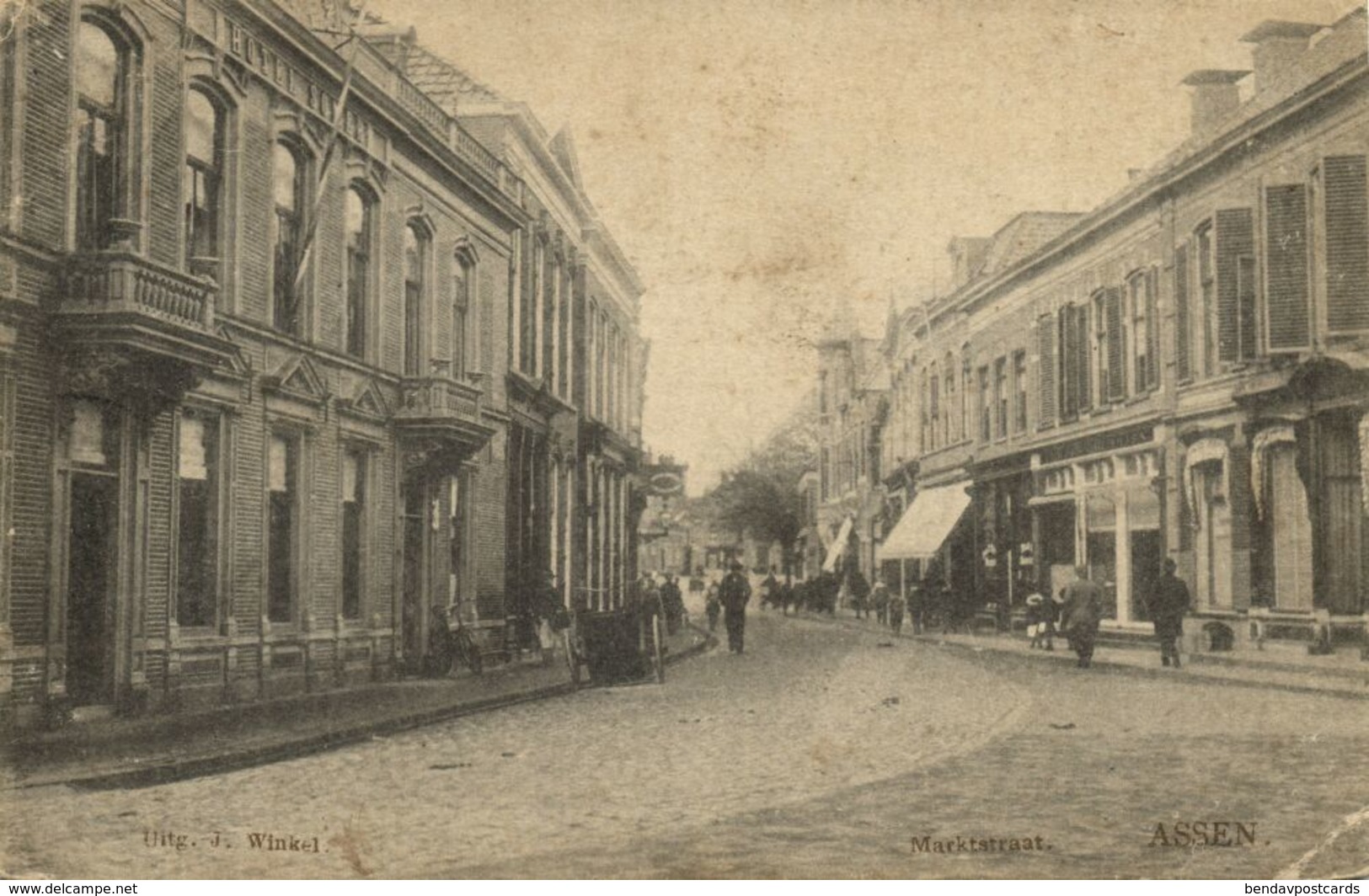 Nederland, ASSEN, Marktstraat (1908) Ansichtkaart - Assen