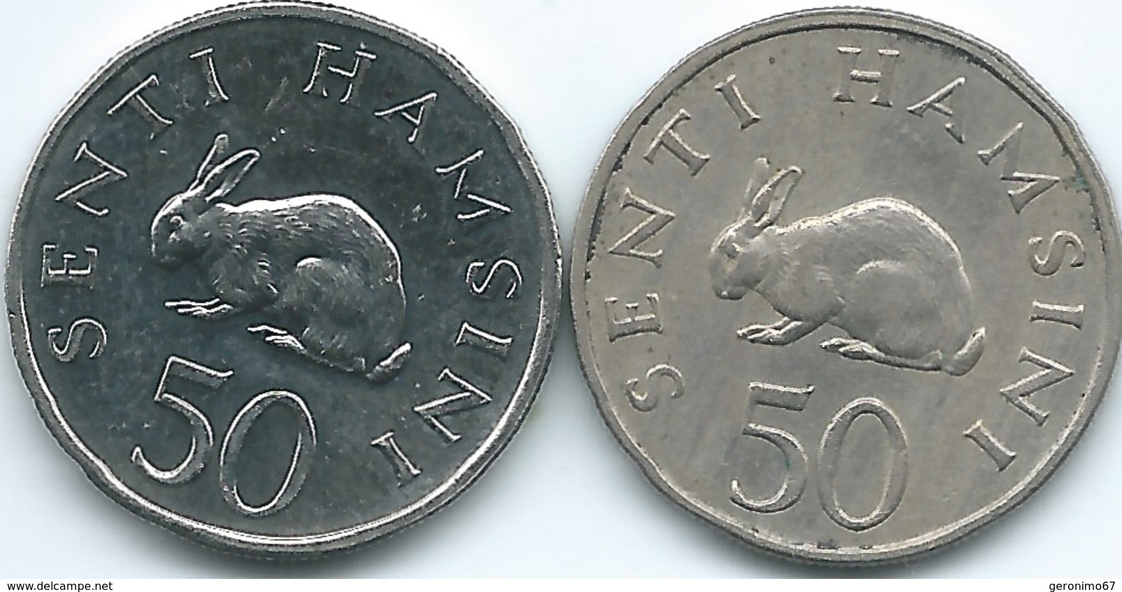 Tanzania - 50 Senti - 1966 - KM3 & 1990 - KM26 - Tanzanie