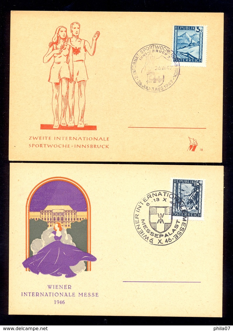 Austria - 5 Illustrated Stationery With Various Topic Commemorative Cancels 1946/47. Good Quality. - Altri & Non Classificati