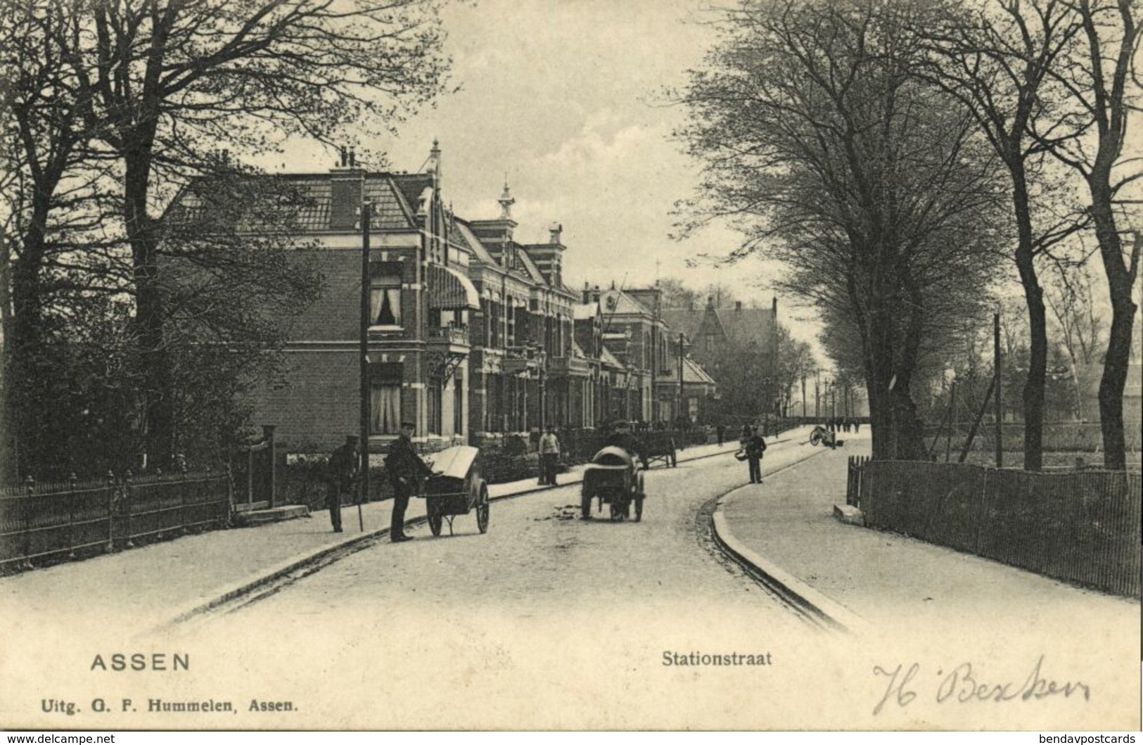 Nederland, ASSEN, Stationstraat (1904) Ansichtkaart - Assen