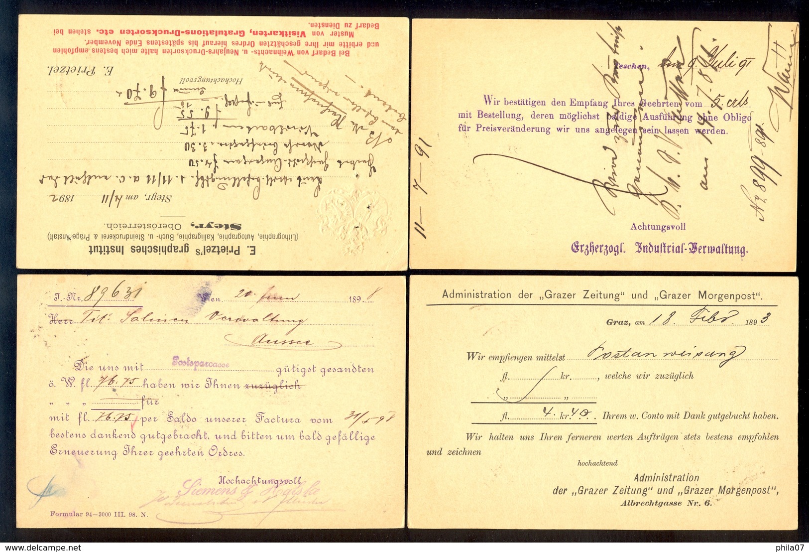 Austria - 6 Old Stationery For German Speaking Area With Interesting Cancels. - Other & Unclassified