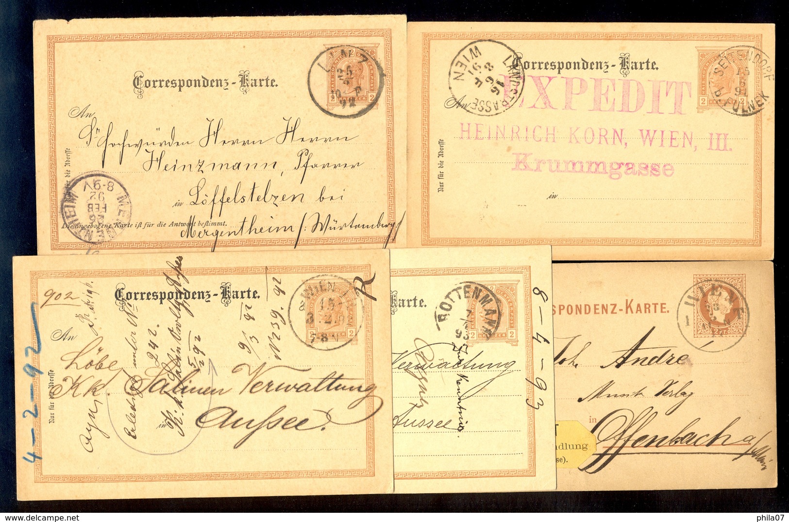 Austria - 5 Old Stationery For German Speaking Area With Interesting Cancels. - Sonstige & Ohne Zuordnung