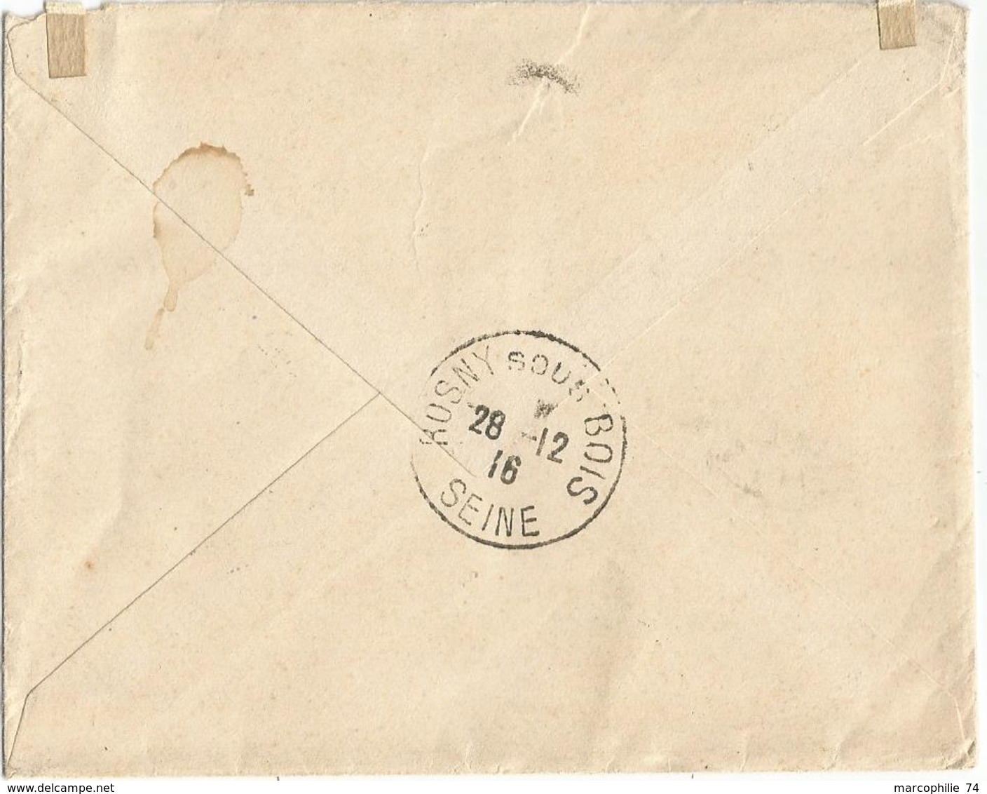 LETTRE FM LORIENT MORBIHAN 1916 + CACHET VIOLET SALLES MILITAIRES - WW I