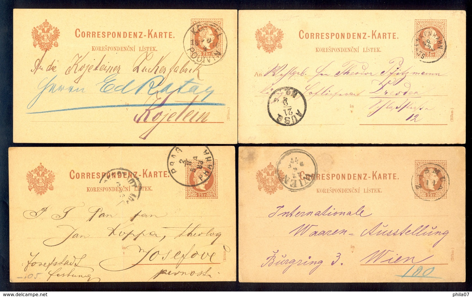 Austria-Czech - 5 Old Stationery For Czech Speaking Area With Interesting Cancels. - Other & Unclassified