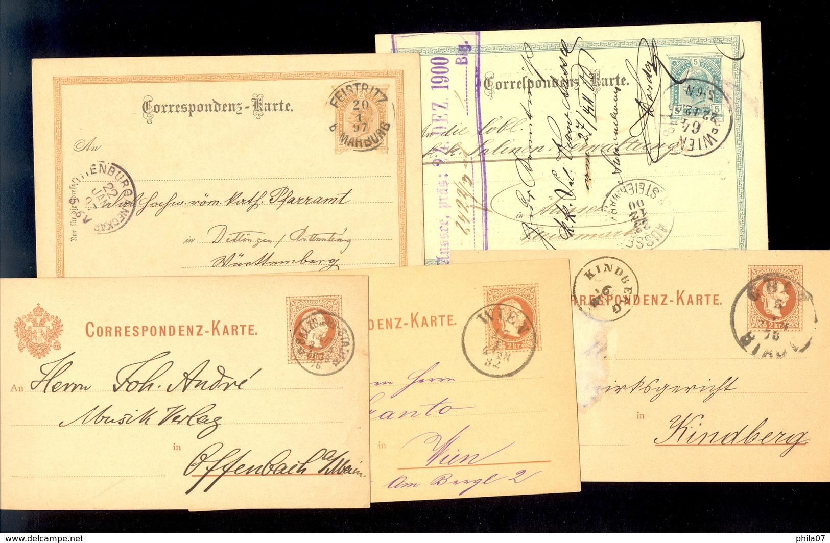 Austria - 5 Old Stationery For German Speaking Area With Interesting Cancels. - Otros & Sin Clasificación
