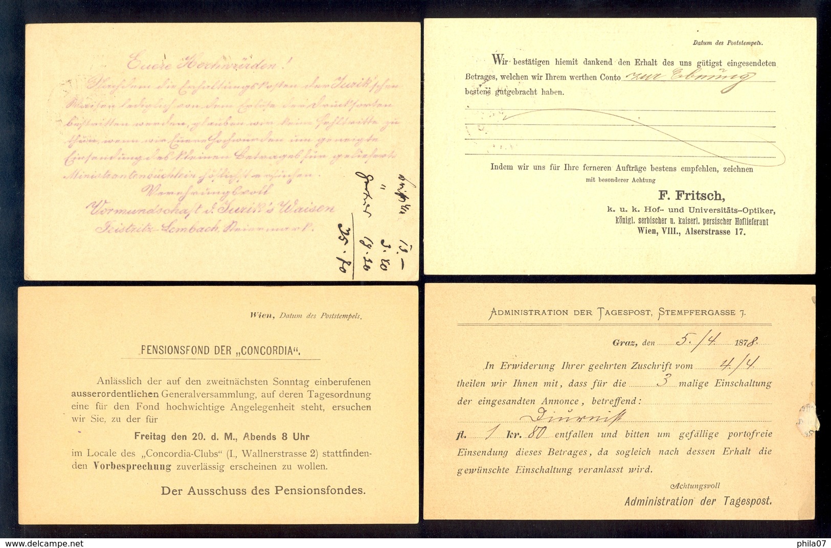 Austria - 5 Old Stationery For German Speaking Area With Interesting Cancels. - Other & Unclassified