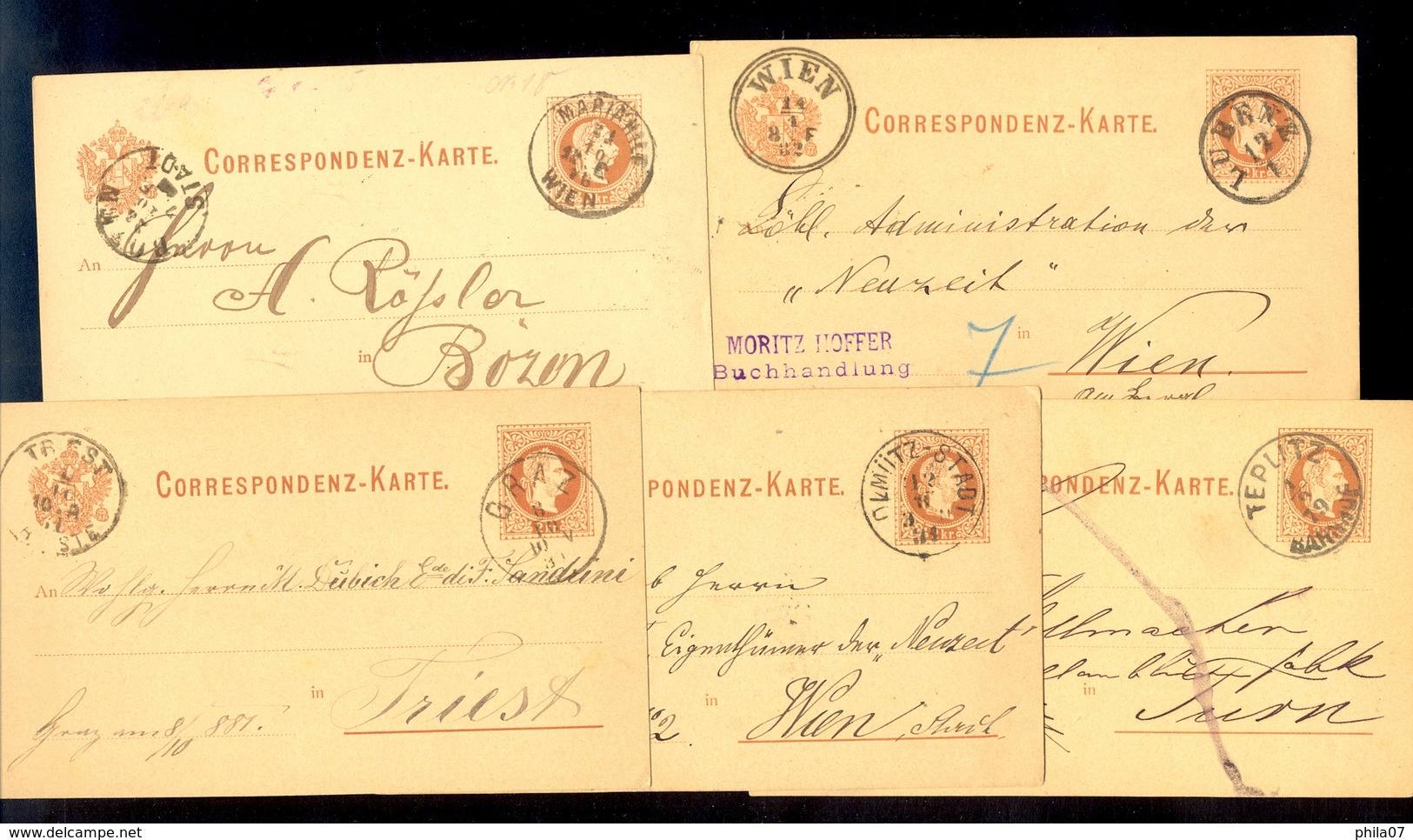Austria - 5 Old Stationery For German Speaking Area With Interesting Cancels. - Autres & Non Classés