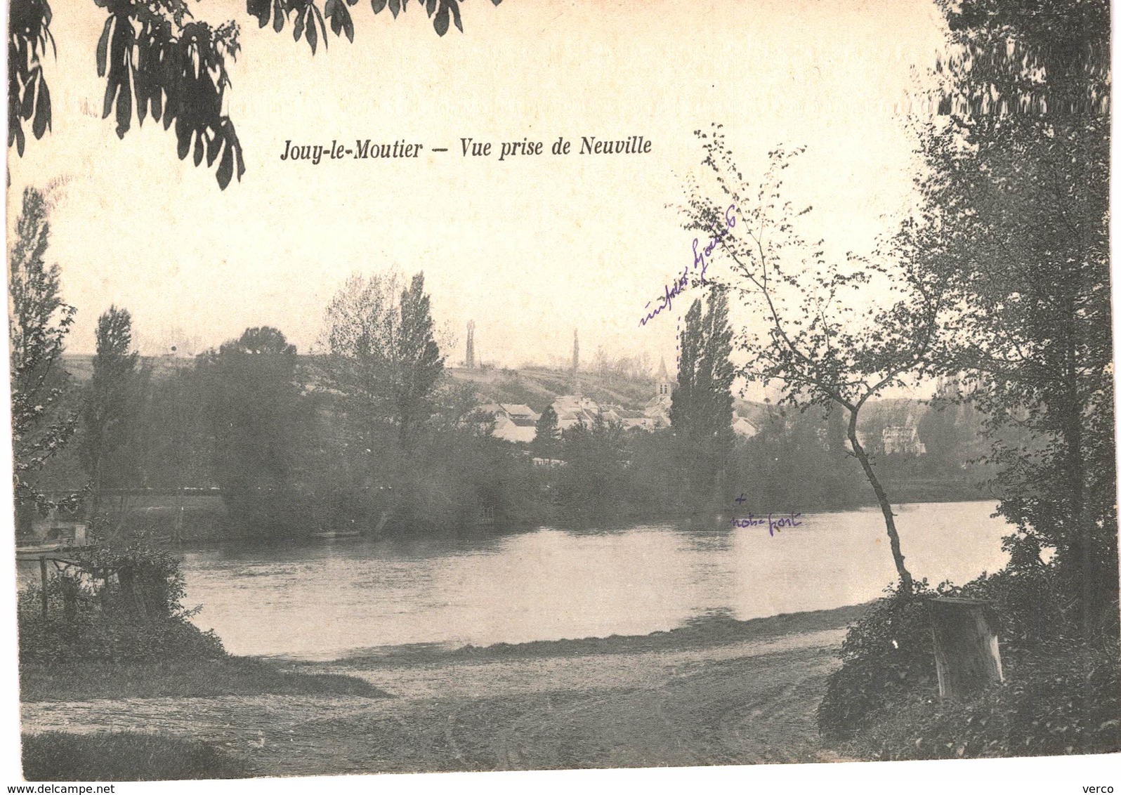 Carte Postale ANCIENNE De   JOUY Le MOUTIER - Vue Prise De Neuville - Jouy Le Moutier