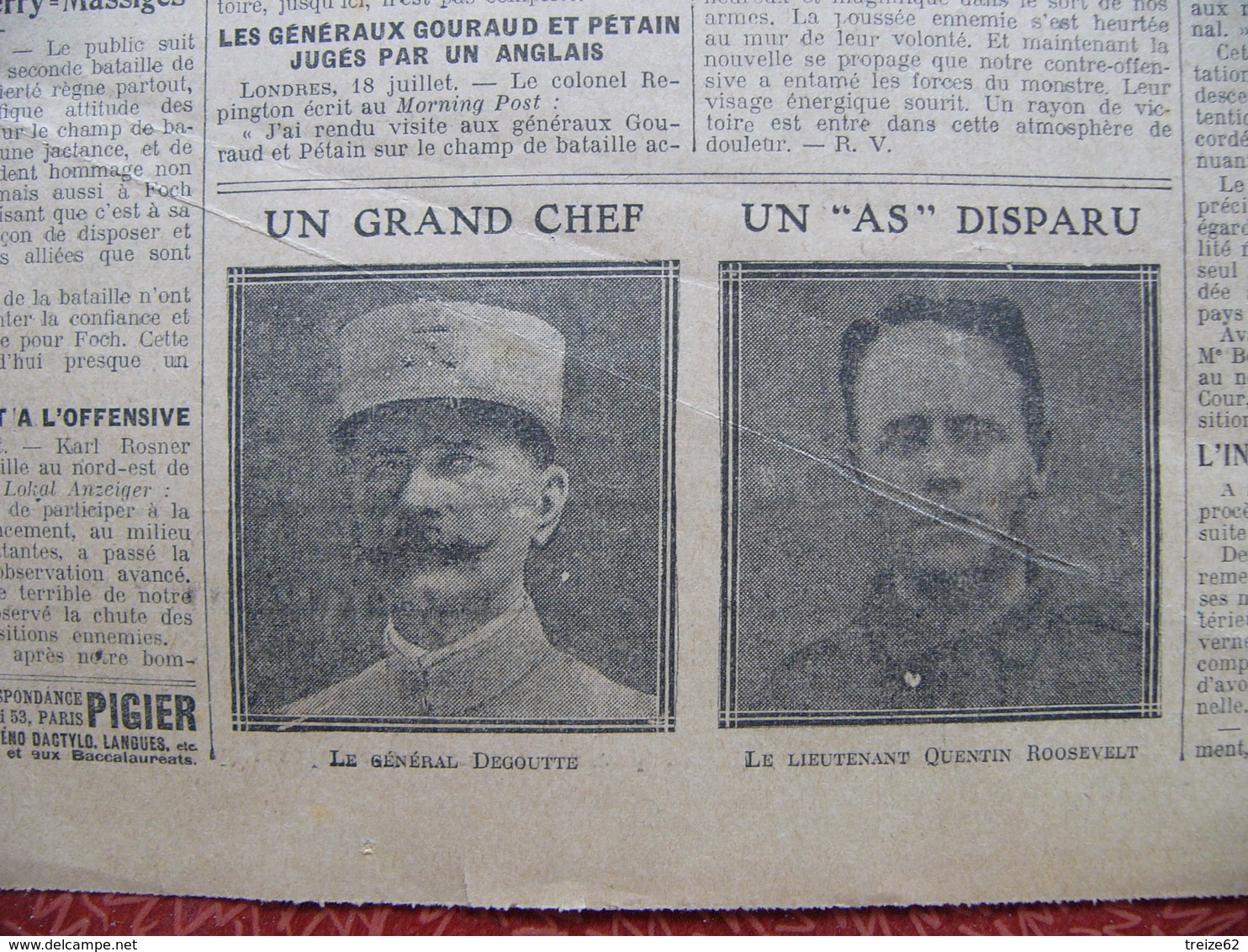 Journal EXCELSIOR 19 Juillet 1918 Journée Glorieuse Pour Nos Armées Compiègne Soissons Attichy Vic Sur Aisne Oulchy Betz - 1914-18