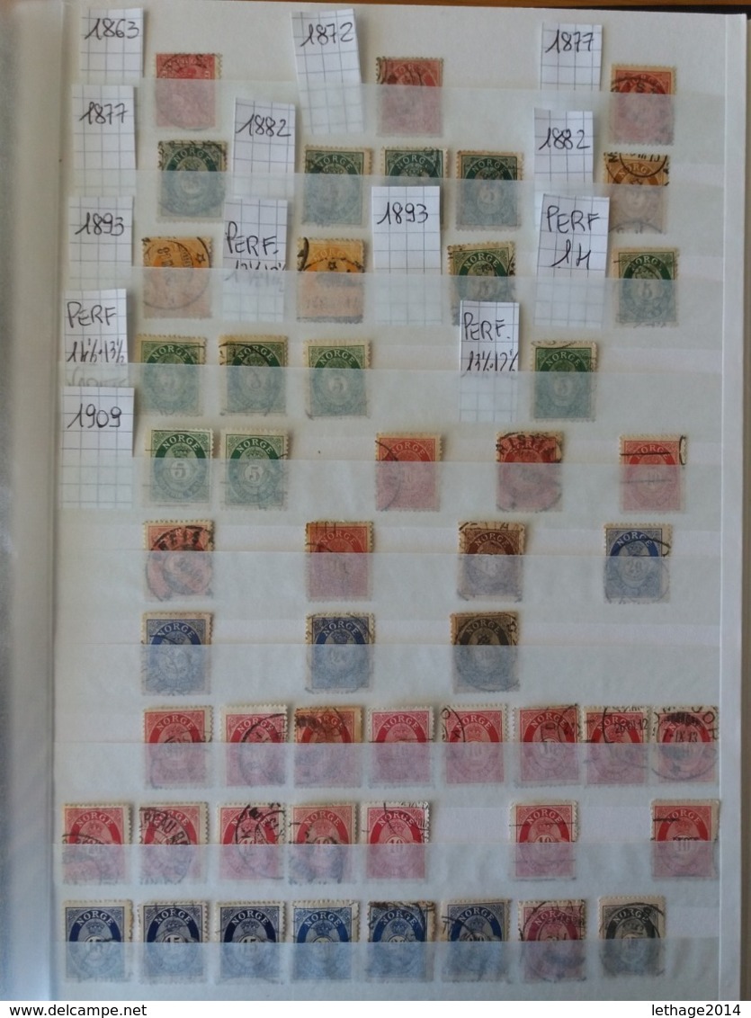 NORVEGIA NORGE NORWAY FROM 1863 BIG STOCK LOT STAMPS + 12 PHOTO - Collections