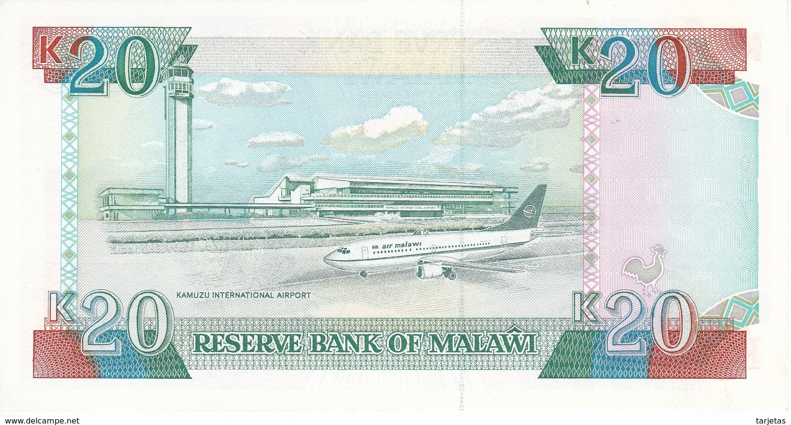 BILLETE DE MALAWI DE 20 KWACHA DEL AÑO 1993 SIN CIRCULAR-UNCIRCULATED (BANKNOTE) - Malawi