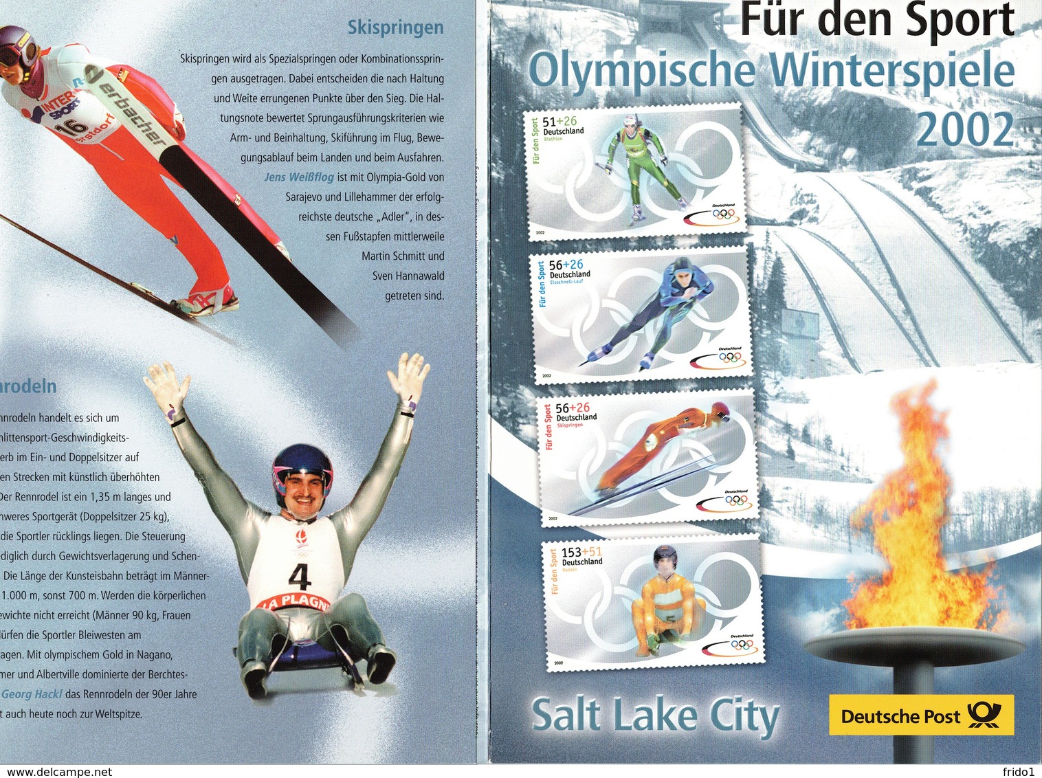 Germany / Deutschland 2002 Olympic Games Salt Lake City Interesting Leaflet - Winter 2002: Salt Lake City