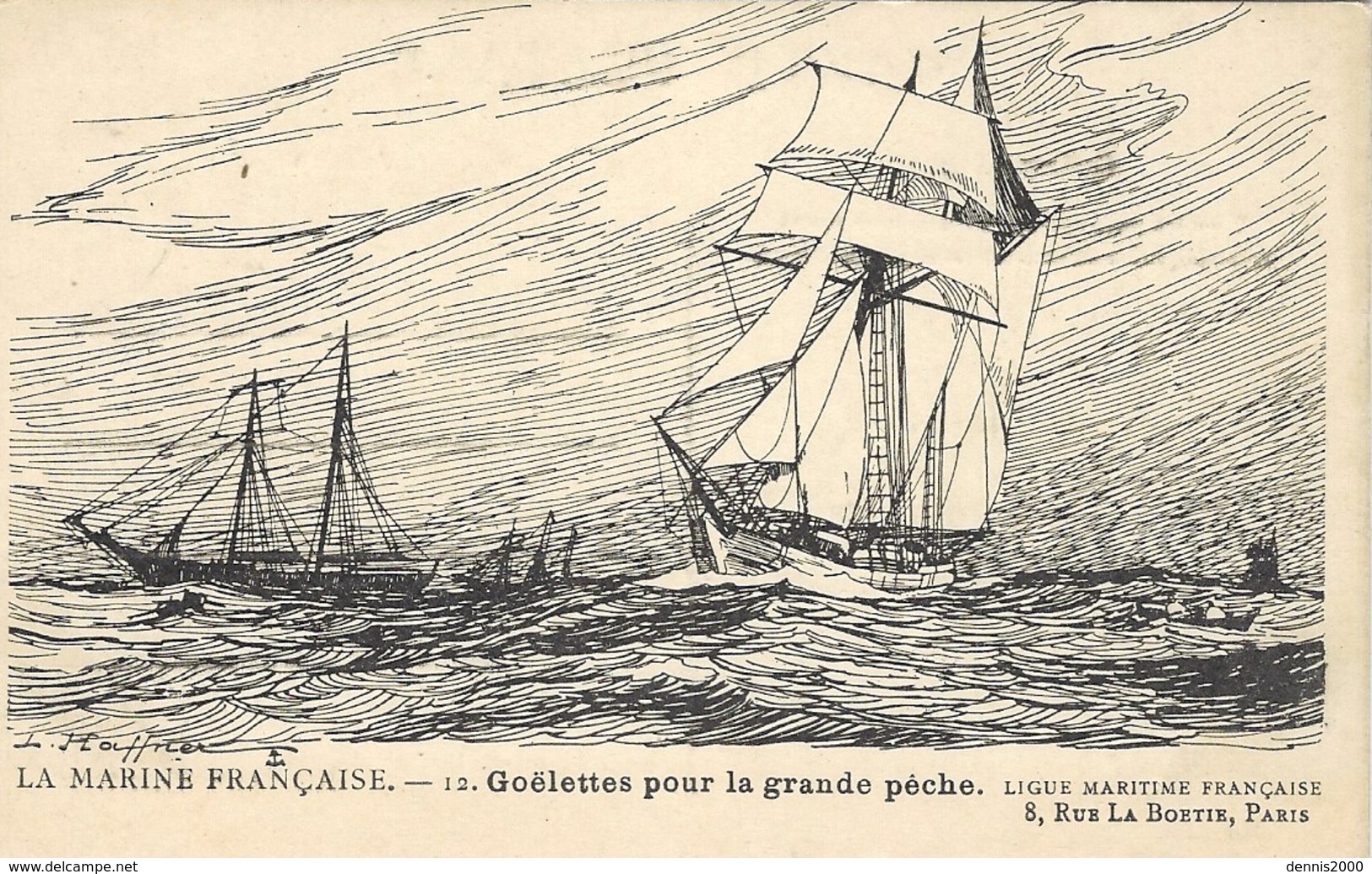 La Marine Française - 12 - Goëlettes Pour La Grande Pêche - Illust. HAFFNER - Ed. Ligue Maritime Française, Paris - Haffner