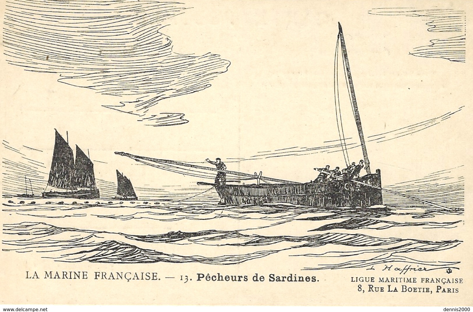 La Marine Française - 13 - Pêcheurs De Sardines - Illust. HAFFNER - Ed. Ligue Maritime Française, Paris - Haffner