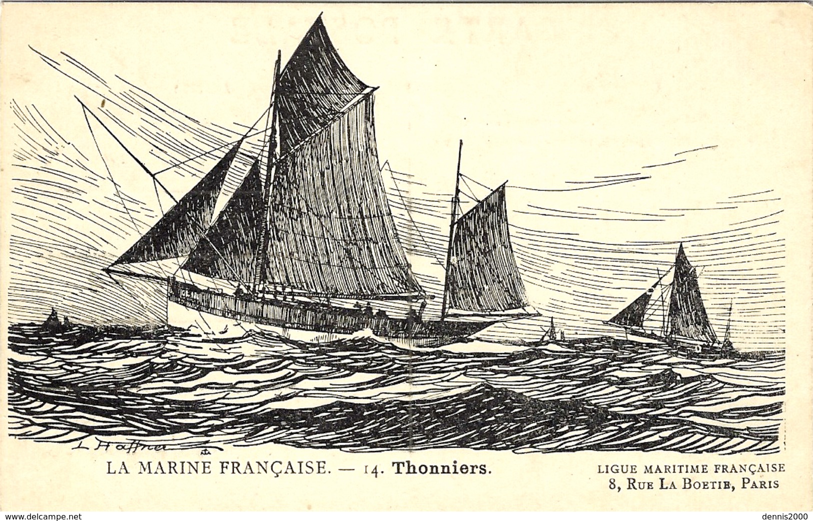 La Marine Française - 14 - Thonniers - Illust. HAFFNER - Ed. Ligue Maritime Française, Paris - Haffner