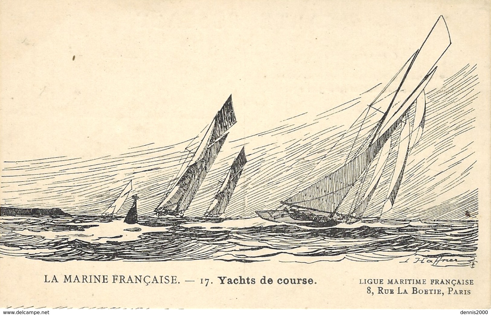 La Marine Française - 17 - Yachts De Course - Illust. HAFFNER - Ed. Ligue Maritime Française, Paris - Haffner