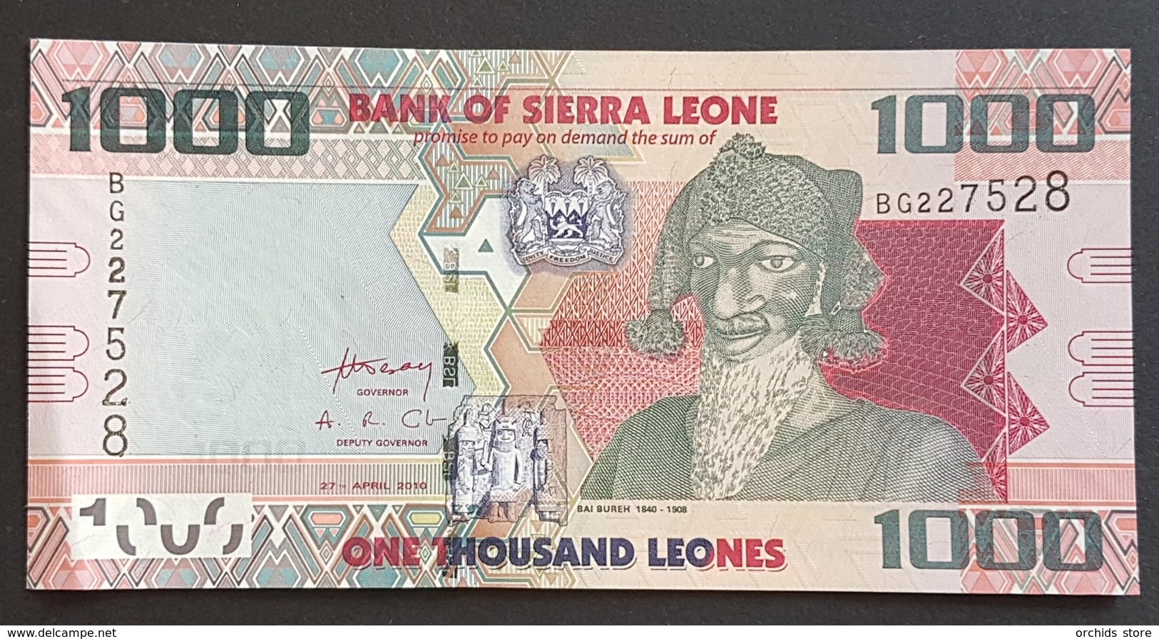 EM0505 - Sierra Leone 1000 Shillings Banknote 2010 #BG227528 UNC - Sierra Leone