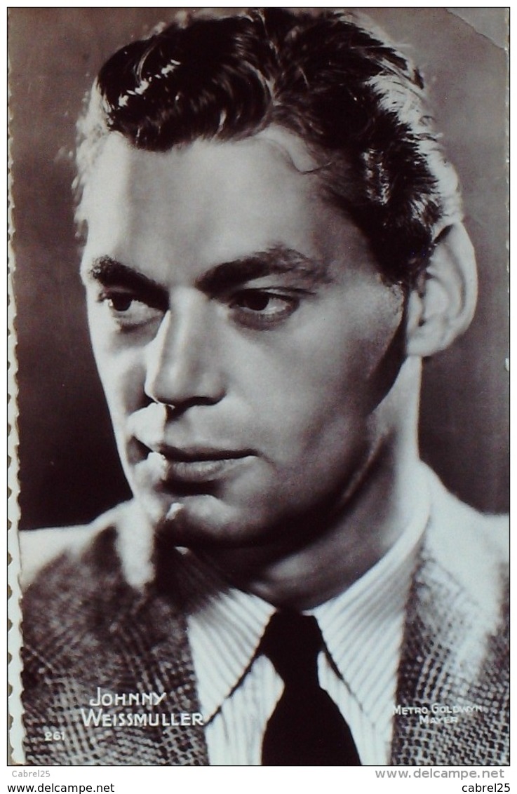 WEISSMULLER JOHNNY-véritable- Photo NAGEUR-Cpa-1950 - Célébrités