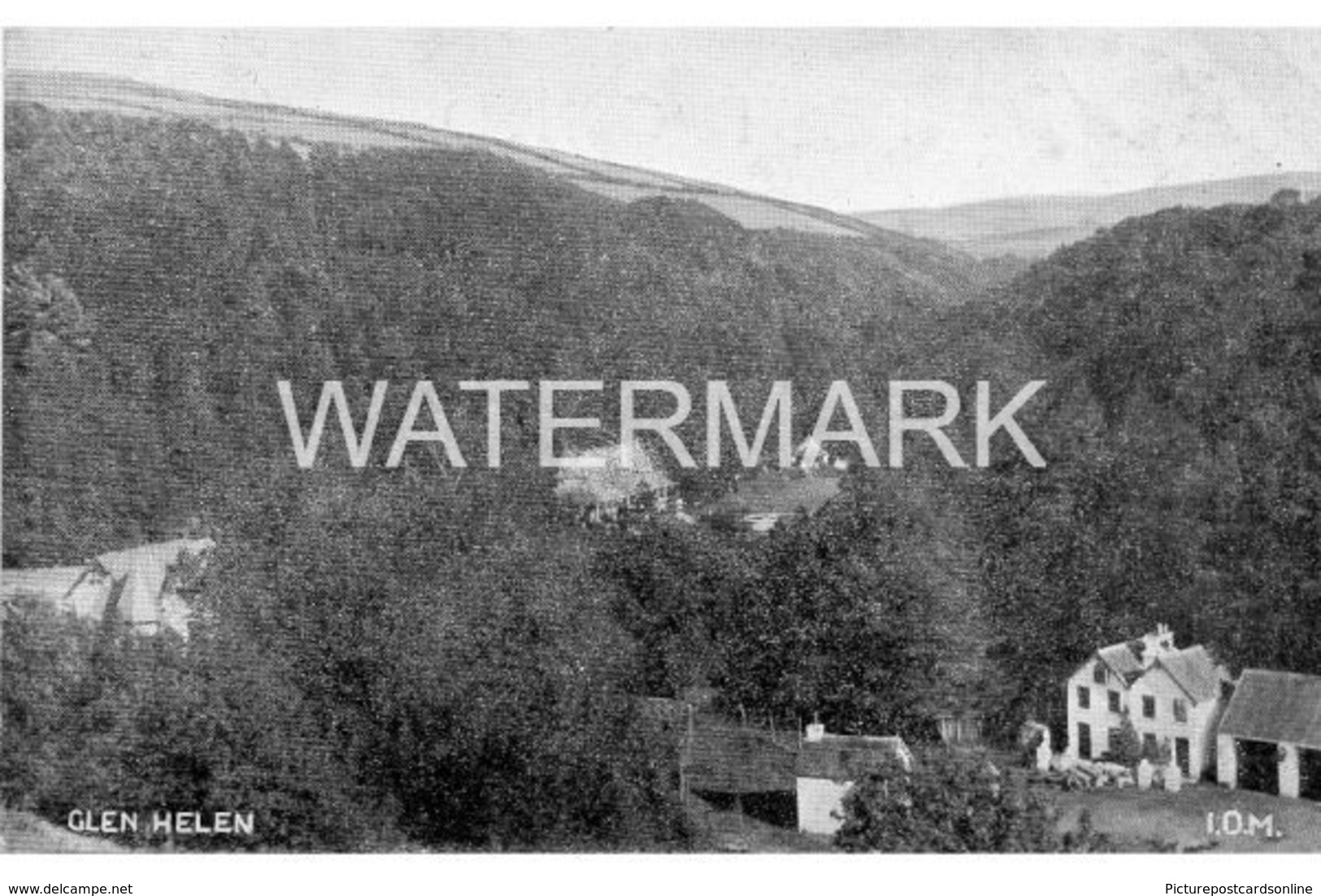 ISLE OF MAN GLEN HELEN OLD B/W POSTCARD - Isle Of Man