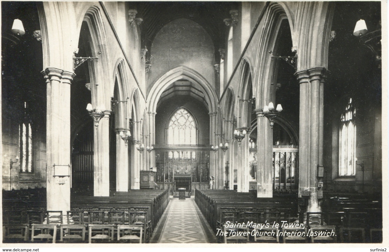 SUFFOLK - IPSWICH - ST MARY'S LE TOWER INTERIOR RP Suf231 - Ipswich