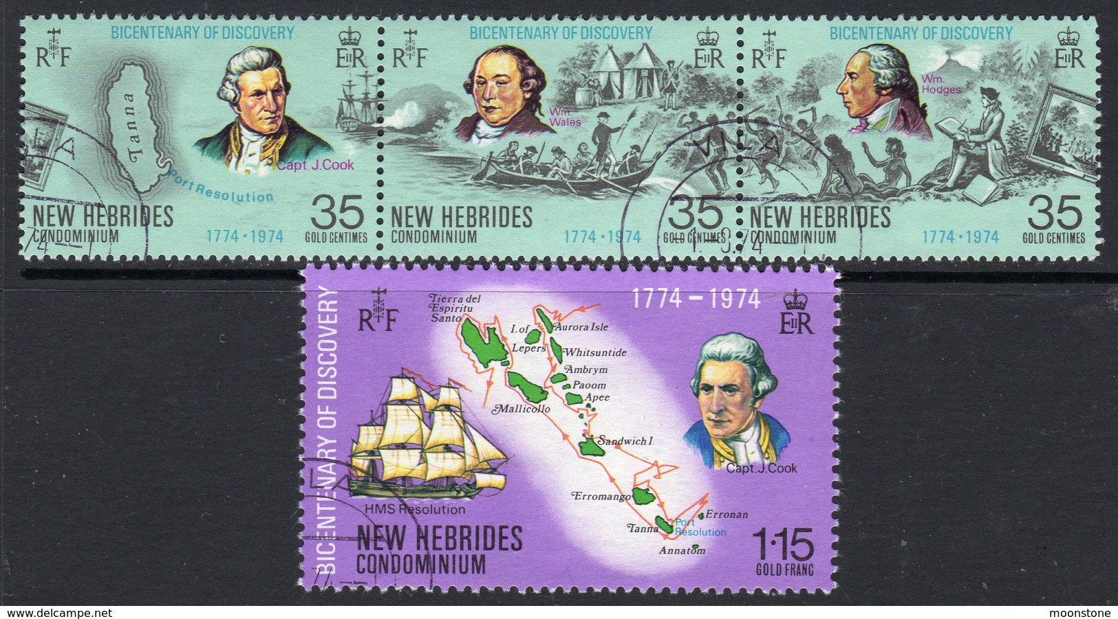 New Hebrides 1974 Bicentenary Of Discovery Set Of 4, Used, SG 192/5 (BP) - Oblitérés