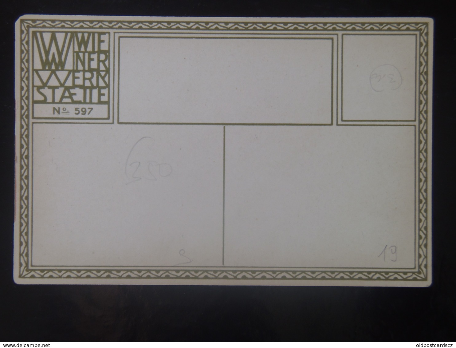 19 Wiener Werkstaetten Werkstatte Werskstaette WW 597 ORIGINAL Adalberta Kissewetter 1912 Wien Vienna Ringstrasse - Wiener Werkstaetten