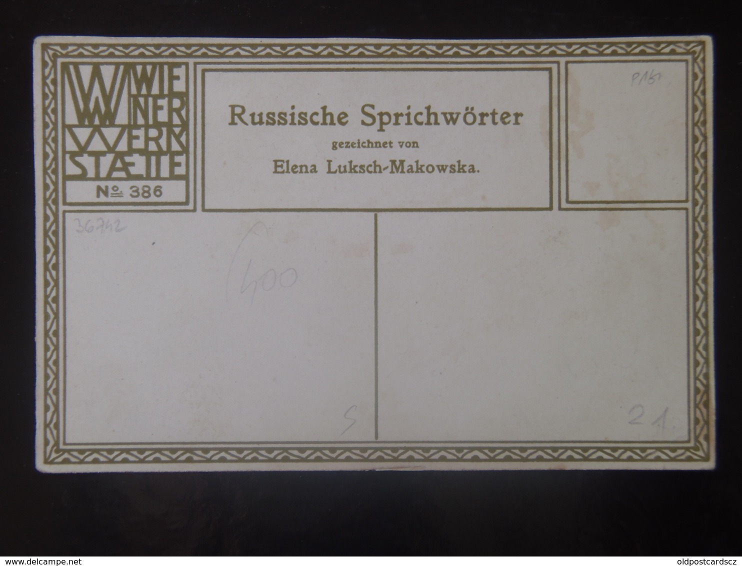 21  Wiener Werkstaetten Werkstatte Werskstaette WW 386 ORIGINAL Elena Luksch-Makowska Luksch - Makowska 1911 Russia - Wiener Werkstätten