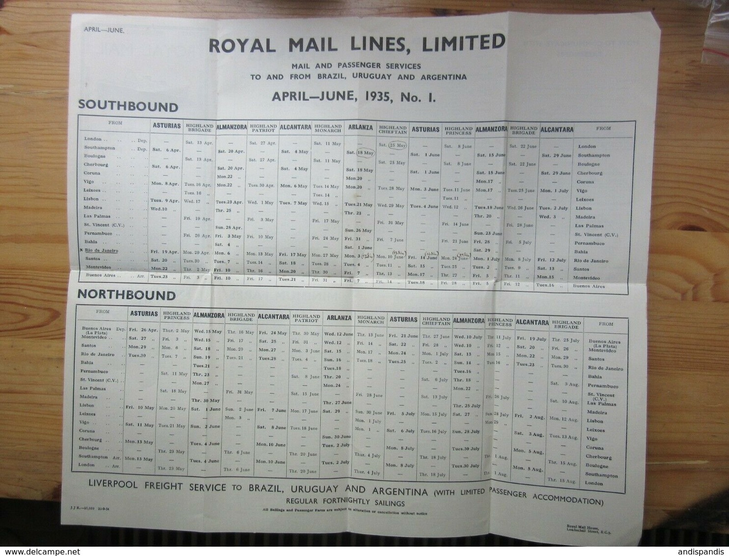 Royal Mail Steam Ship Company  SOUTh AMERICA  Booklet    y 1935