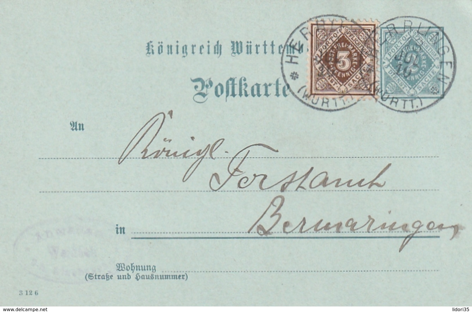 Wuerttemberg / 1910 / Postkarte Mit Zusatzfrankatur K1 HERRLINGEN (BD67) - Other & Unclassified