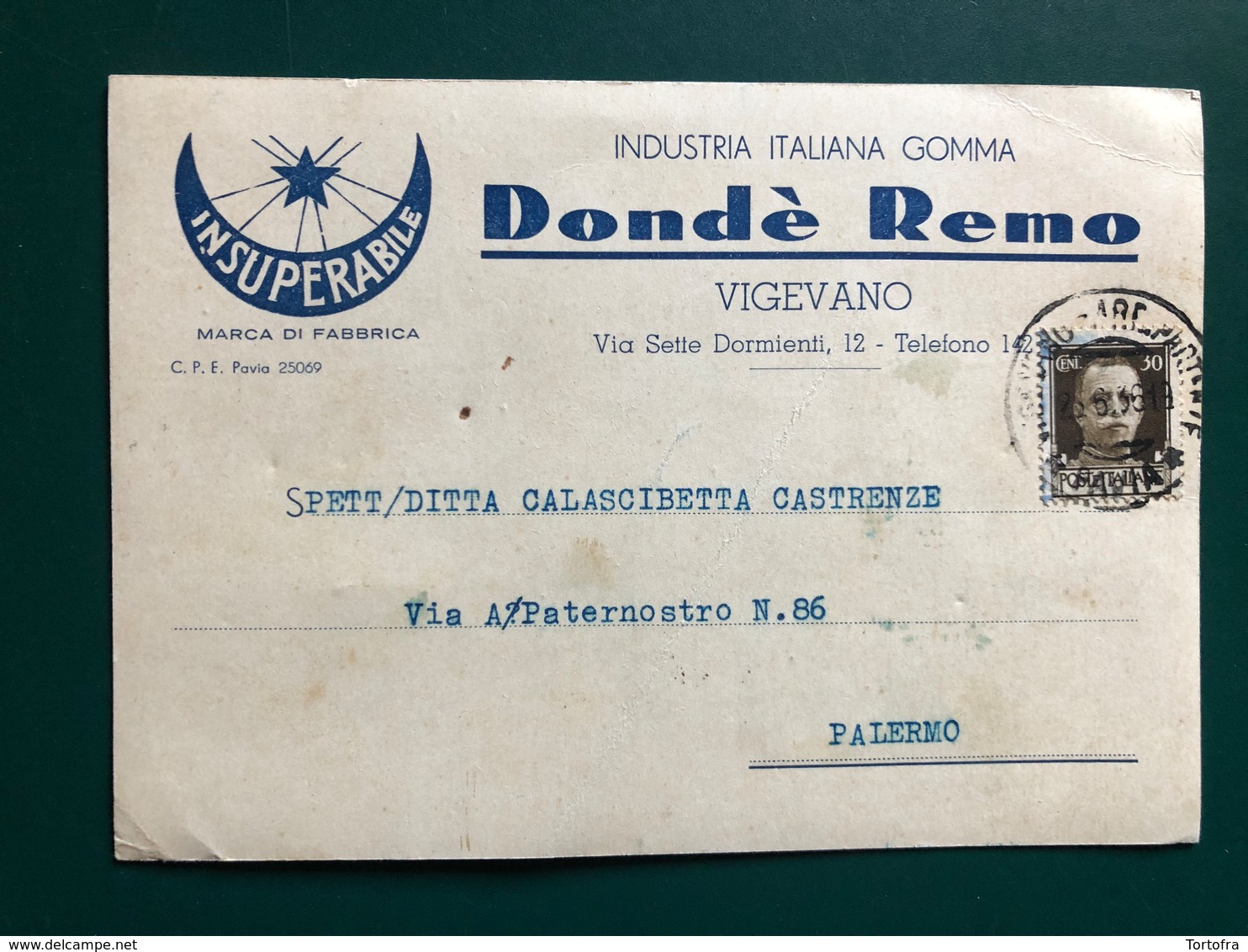 VIGEVANO (PAVIA)  INDUSTRIA ITALIANA GOMMA DONDE' REMO 1936 - Vigevano