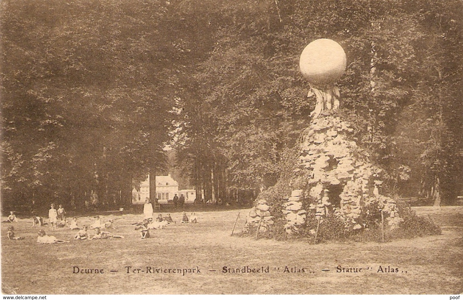 Deurne : Ter Rivierenpark --- Standbeeld --- Atlas ---- 1925 - Antwerpen