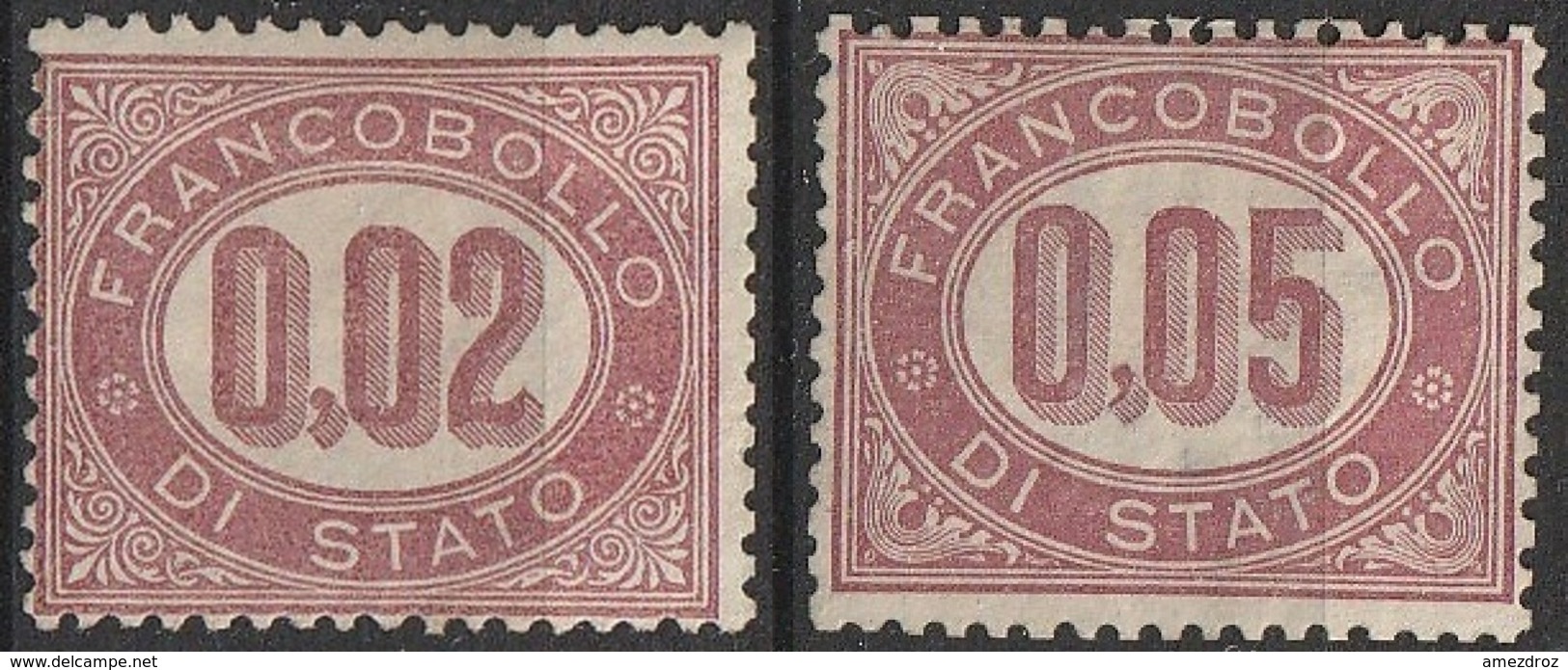 Italie Service 1875 N° 1 Et 2 MH Et Sans Gomme  (G11) - Officials