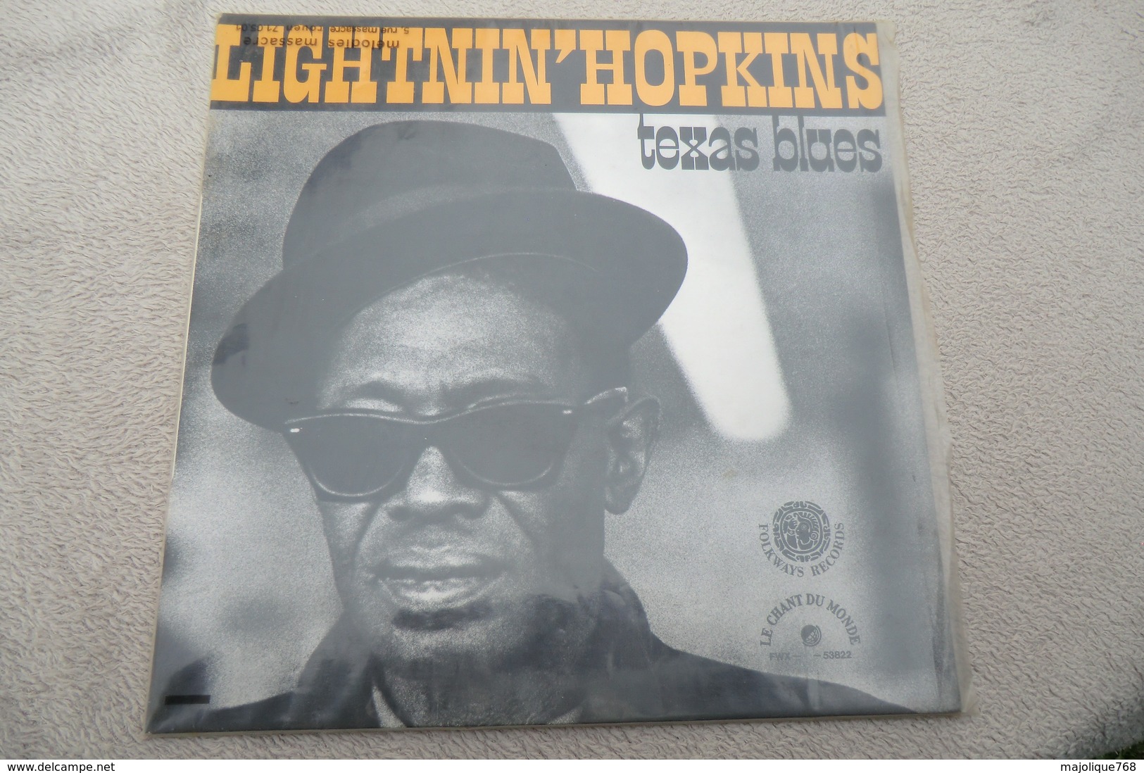 Lightnin' Hopkins - Texas Blues - Le Chant Du Monde ‎– FWX 53822, Folkways Records ‎– FWX 53822 - 1981 - Blues
