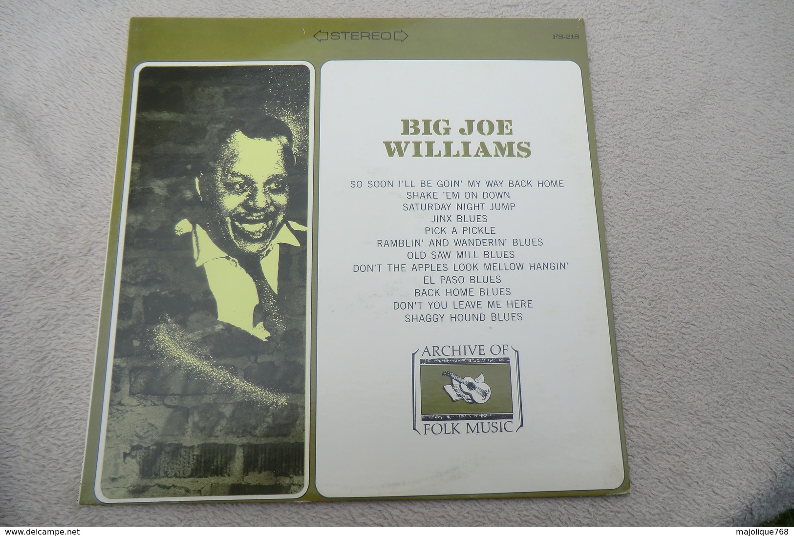 Big Joe Williams -  Everest Records Archive Of Folk & Jazz Music FS-218 - 1968 U S - Blues