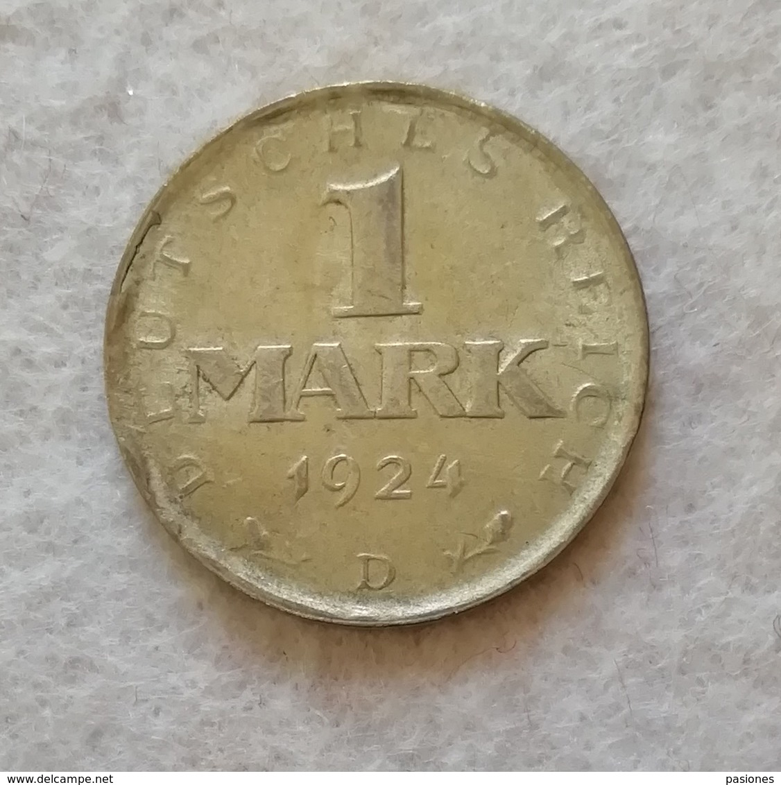 Weimar 1 Mark 1924D - 1 Mark & 1 Reichsmark