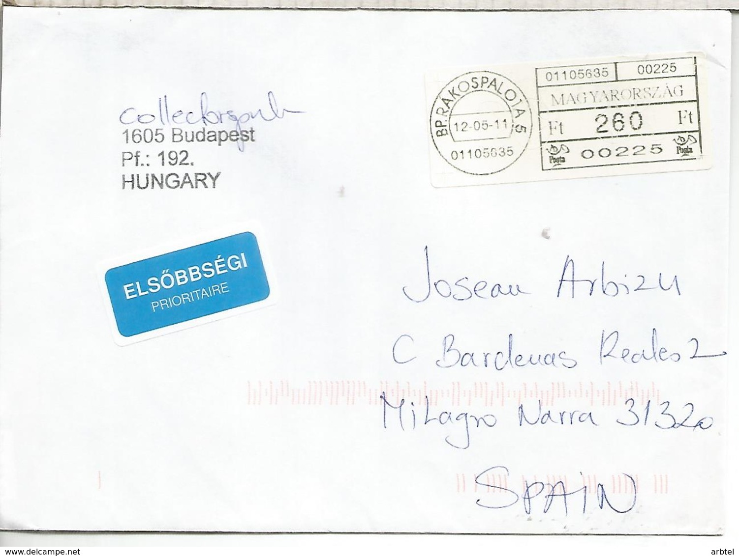 HUNGRIA RAKOSPALOTA CC ELECTRONIC STAMP ATM LABEL  2011 - Cartas & Documentos