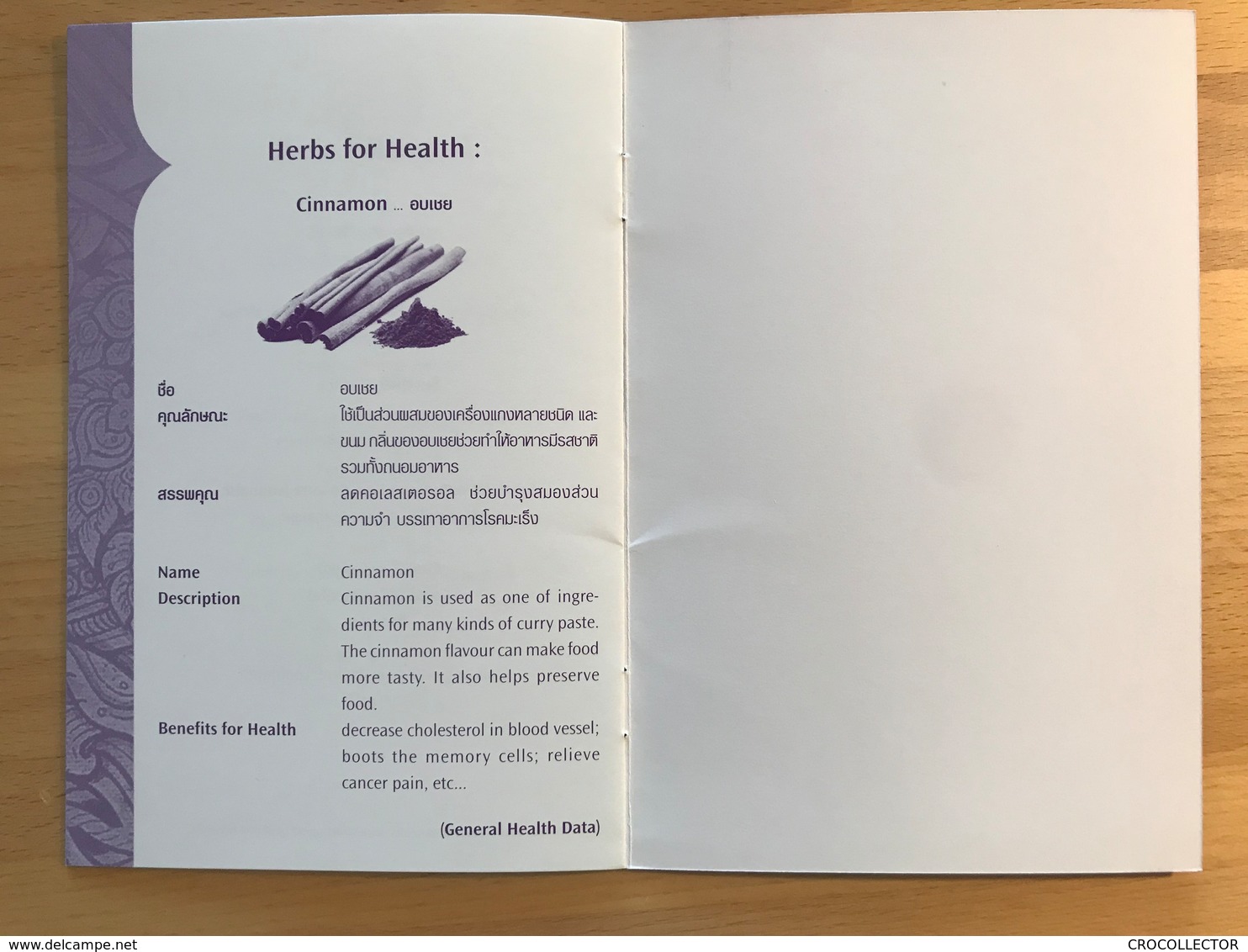 THAI AIRWAYS Taste Menu  Paris - Bangkok - 50th ANNIVERSARY  1960-2010 TG933 Y MENU B: FEB/MAY/AUG/NOV - Menú