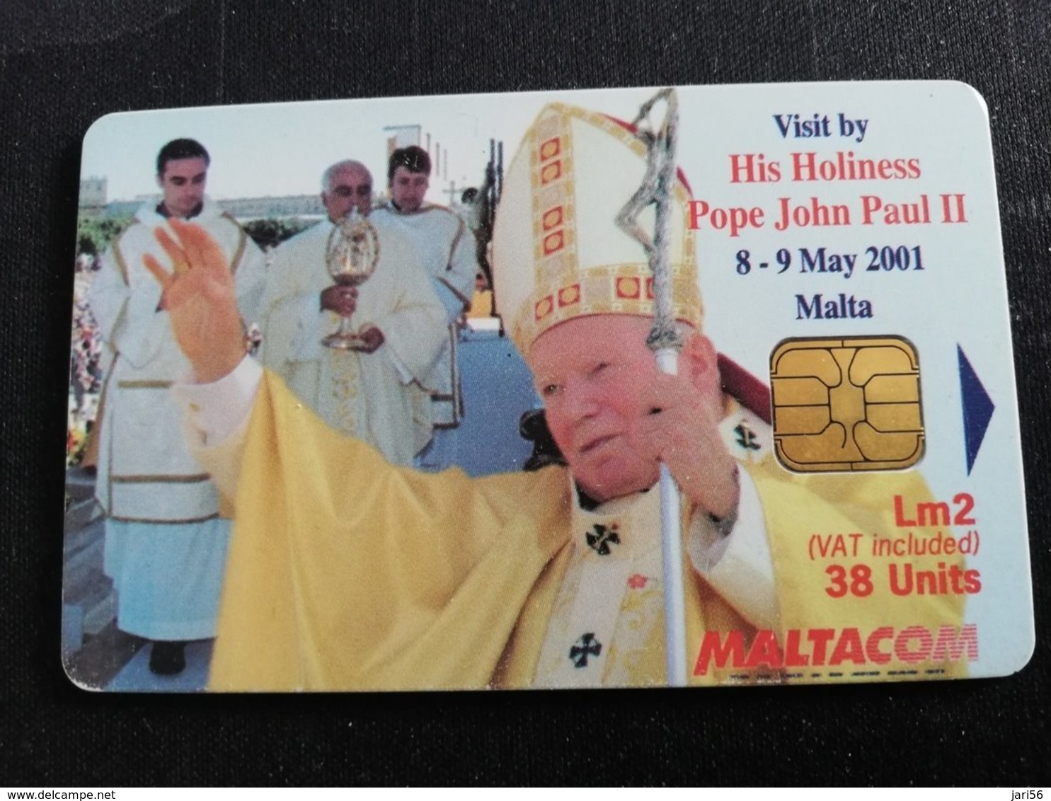 MALTA  POPE JOHN PAUL 2 NO 1 LM2    38 UNITS CHIPCARD  Fine Used    ** 1896 ** - Malte