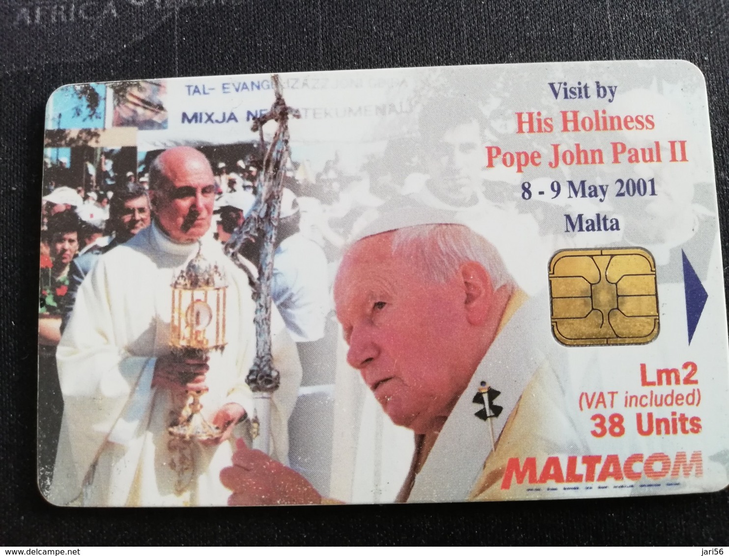 MALTA  POPE JOHN PAUL 2 NO 3 LM2    38 UNITS CHIPCARD  Fine Used    ** 1898** - Malte