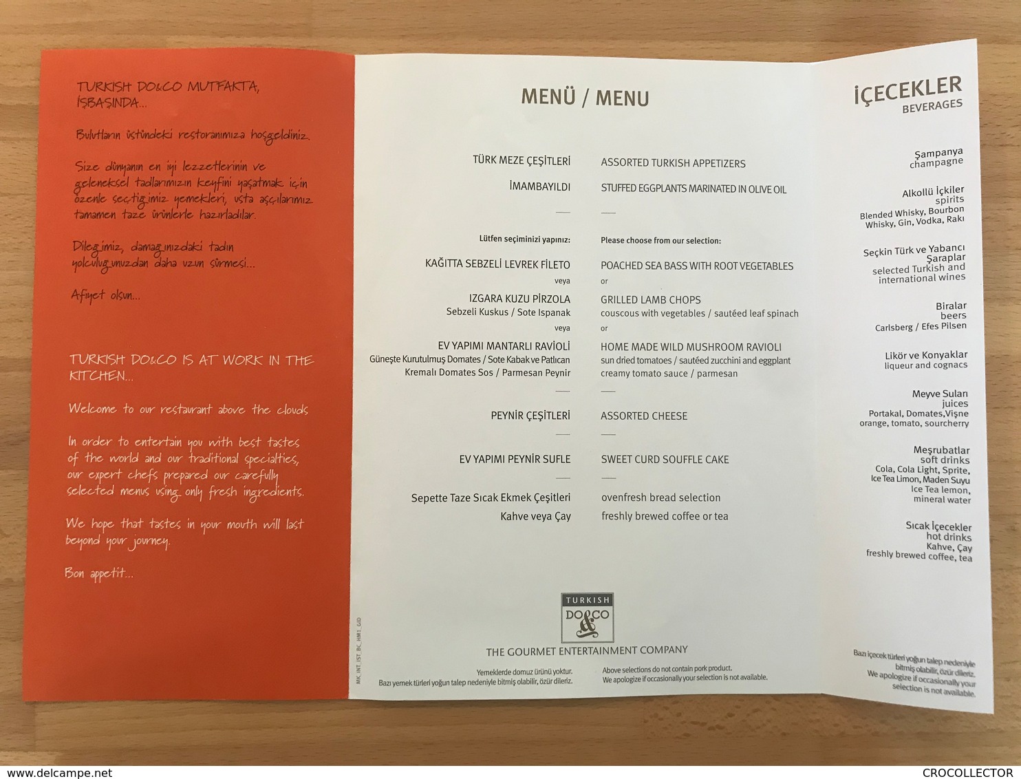 TURKISH AIRLINES MENU MK_INT_IST_BC_HM1_GID - Menu Cards