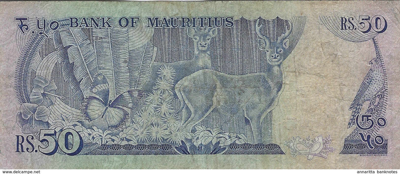 Mauritius (BOM) 50 Rupees ND (1986) VF Cat No. P-37a / MU408a - Mauritius