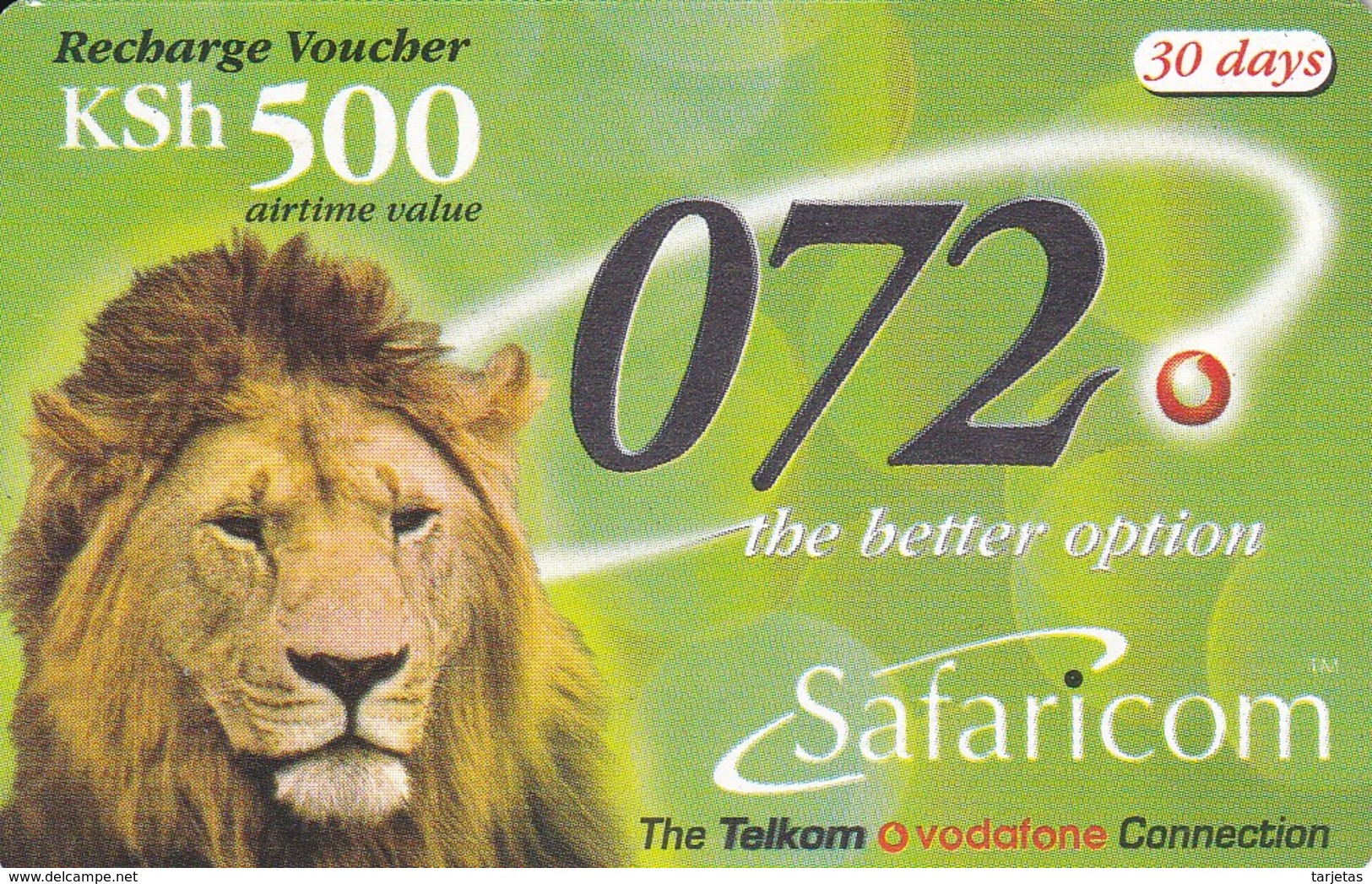 TARJETA DE KENIA DE UN LEON (LION) 2003/06/30 - Kenia