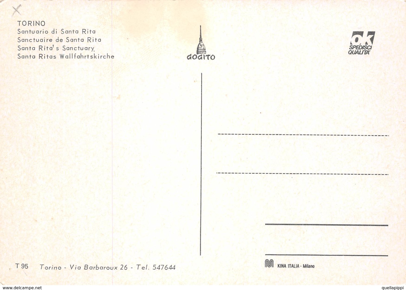 010644 "TORINO - SANTUARIO DI SANTA RITA"  ANIMATA, AUTO, MOTO. CART NON SPED - Kerken